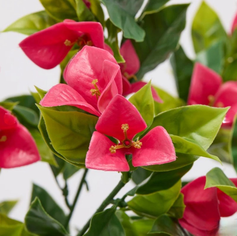 Bouganville fucsia artificiale anti UV con foglie verdi, utilizzo interno ed esterno